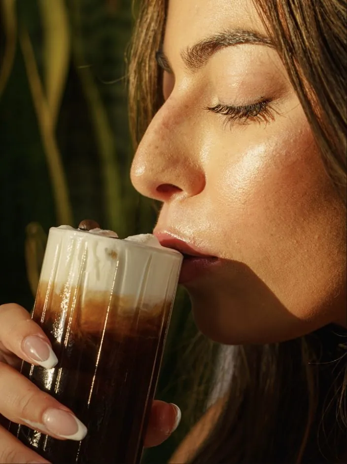 Iced coffee drink from Lulu's, ready for pickup